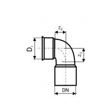 SKSW – отвод сифонный 90° *