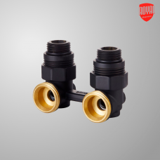 Узел нижнего подключения угловой 1/2"х3/4"EK (черный)