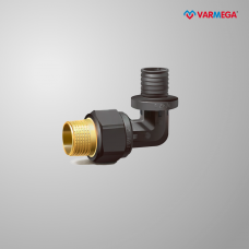 Угольник (угол) 90° с наружной резьбой Varmega Slide-fit, комбинированный, аксиальный